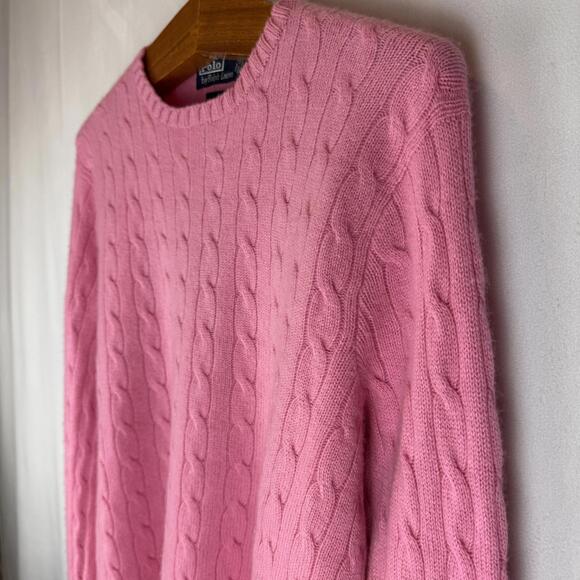 Polo Ralph Lauren pink cable-knit sweater - Medium - Picture 7 of 8
